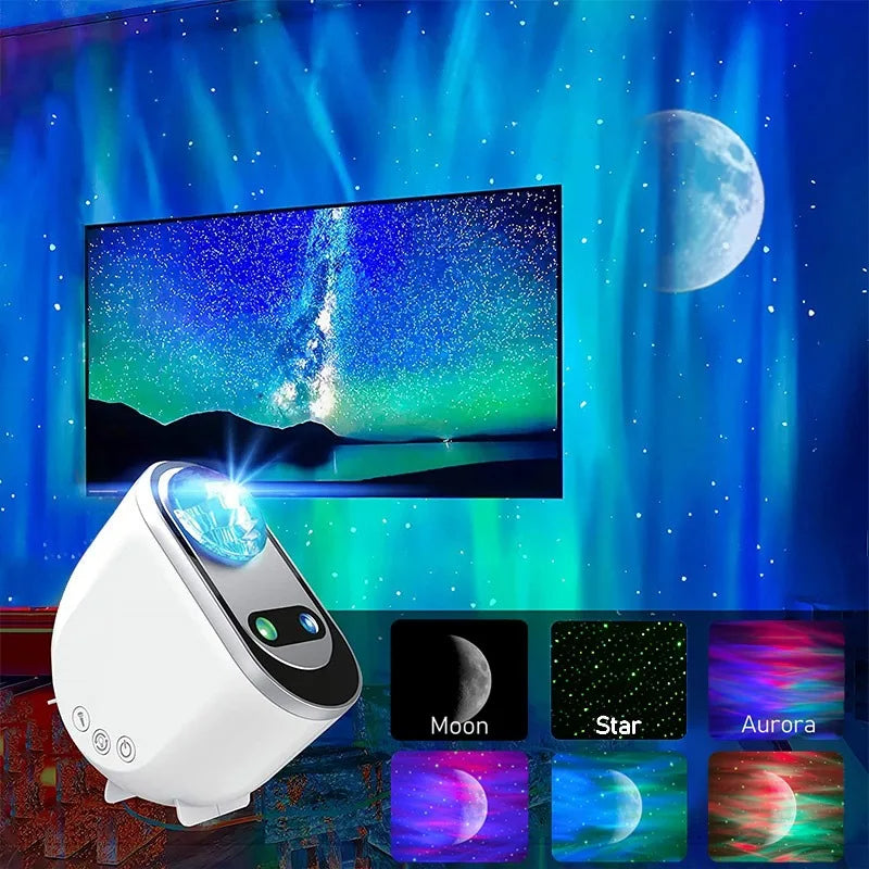 Perfecsy Aurora Borealis Starlight Projector white LED night light projecting sky and moon on Tampa Home & Garden Store