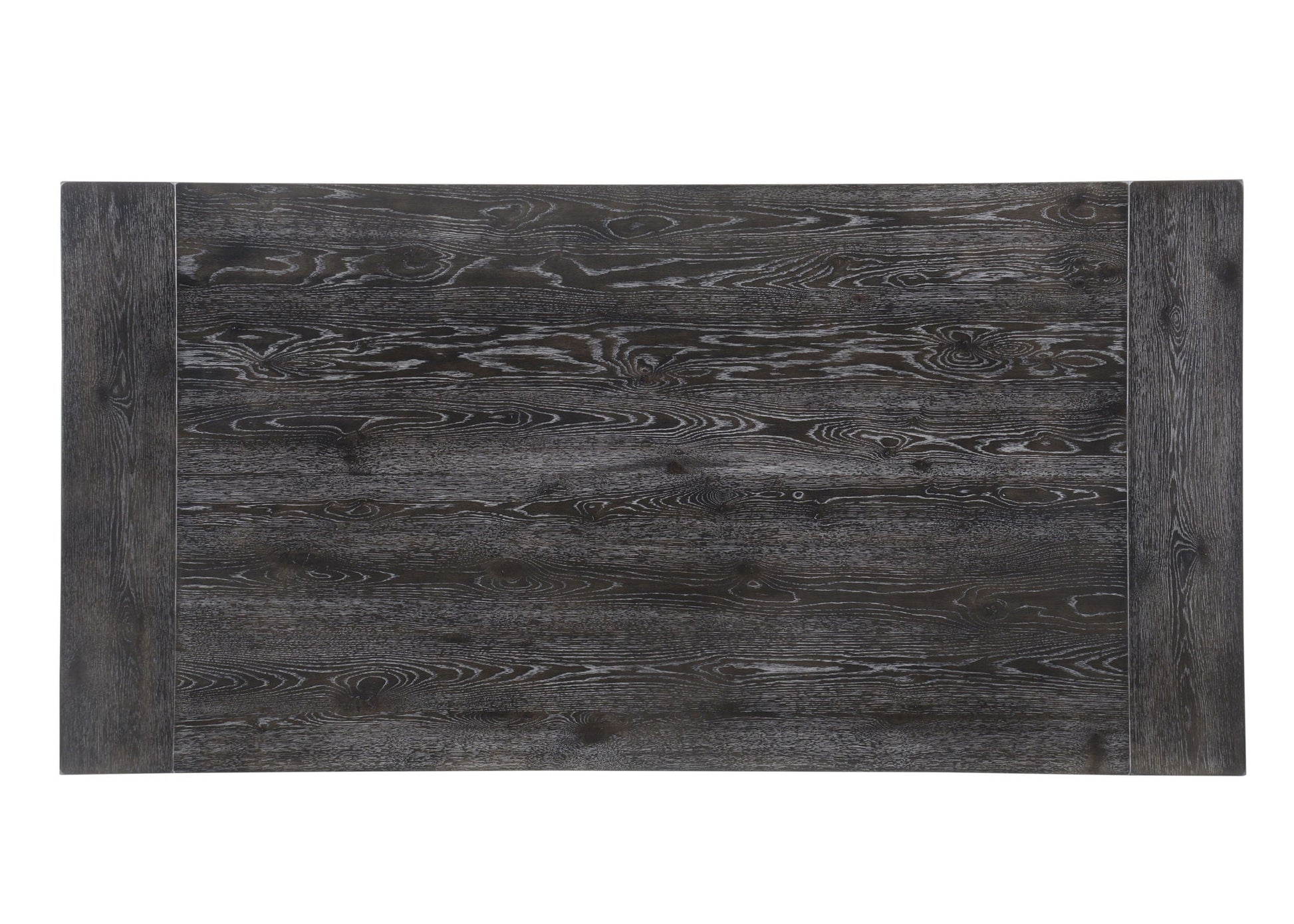 Bernard Weathered dining table dark wood with grain and panels on Tampa Home & Garden Store