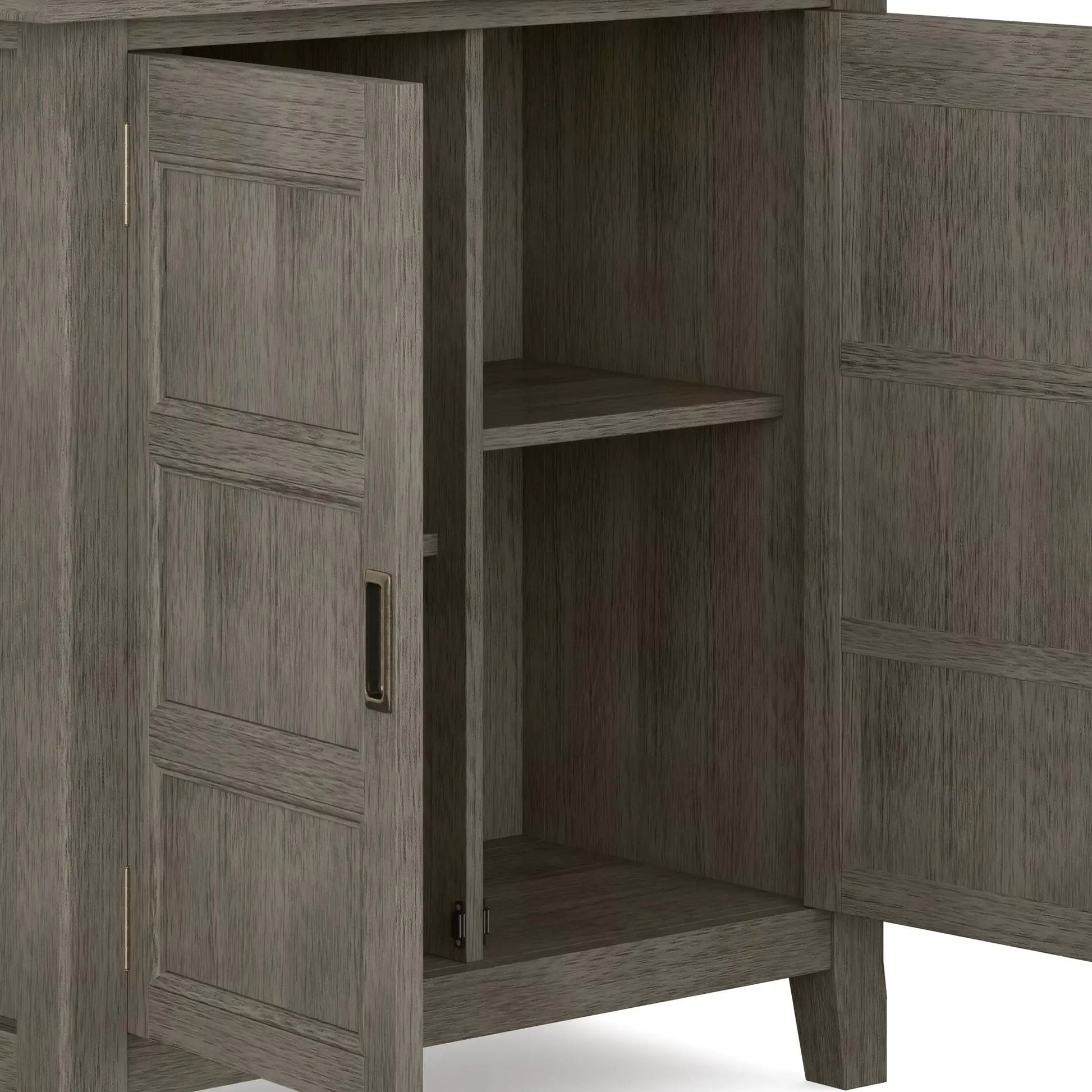 Burlington handcrafted low storage cabinet gray wood finish panel doors Unique Piece Furniture on Tampa Home & Garden Store