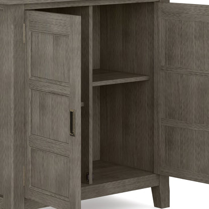 Burlington Handcrafted Low Storage Cabinet gray woodgrain with interior shelf HouseOfZazla on Tampa Home & Garden Store