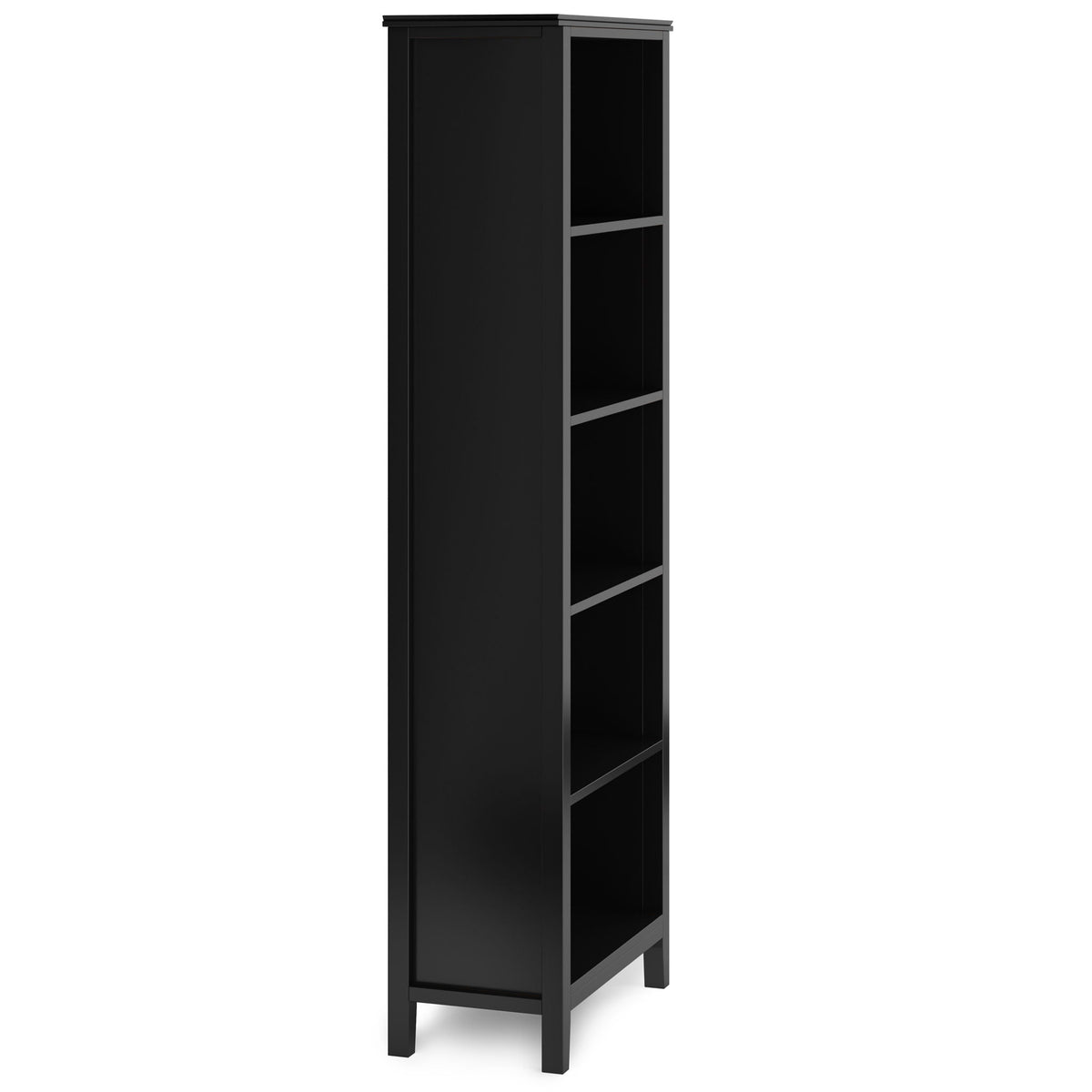 Handcrafted solid wood bookcase with five shelves in black finish by HouseOfZazla on Tampa Home & Garden Store