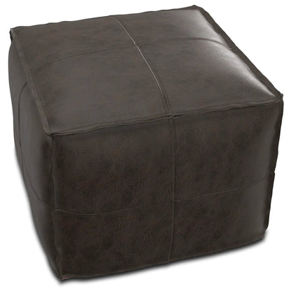 Sheffield square pouf distressed dark brown leather Unique Piece Furniture on Tampa Home & Garden Store