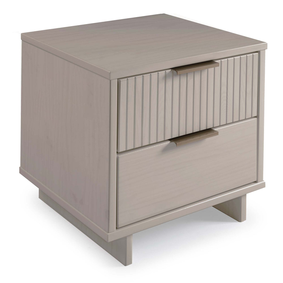 Granville 2-drawer nightstand, solid wood accent by HouseOfZazla in gray with fluted fronts on Tampa Home & Garden Store