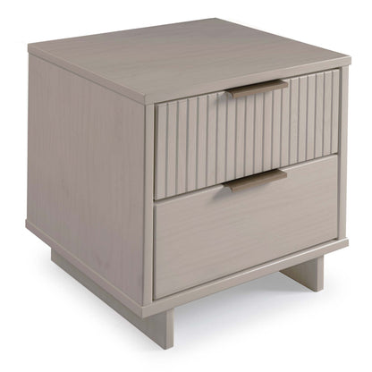 Granville 2-drawer nightstand, solid wood accent by HouseOfZazla in gray with fluted fronts on Tampa Home & Garden Store