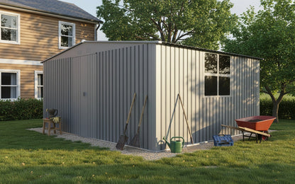 13x11 Outdoor Metal Storage Shed and Roof