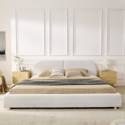 Modern King Size Bed and Upholstered Headboard