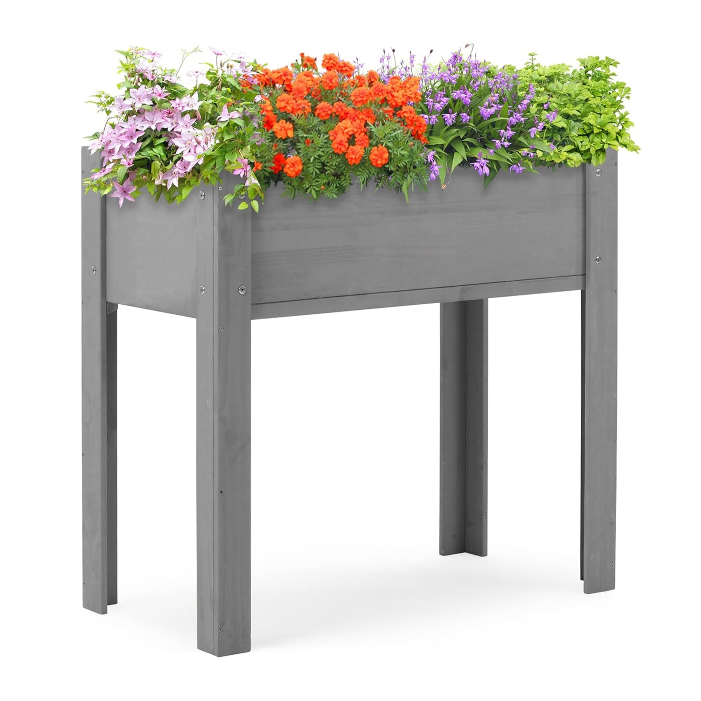 Raised Garden Bed With Legs elevated planter box in gray wood for outdoor plants on Tampa Home & Garden Store