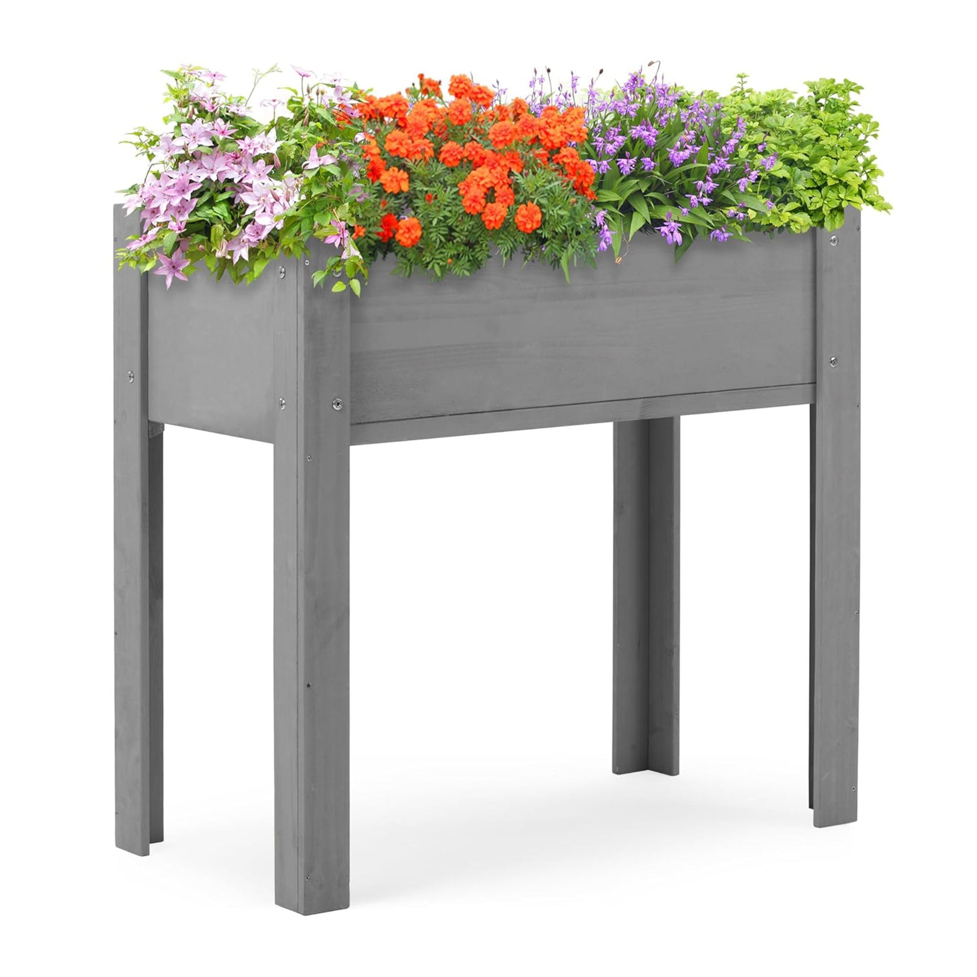 Raised Garden Bed With Legs elevated planter box in gray wood for outdoor plants on Tampa Home & Garden Store