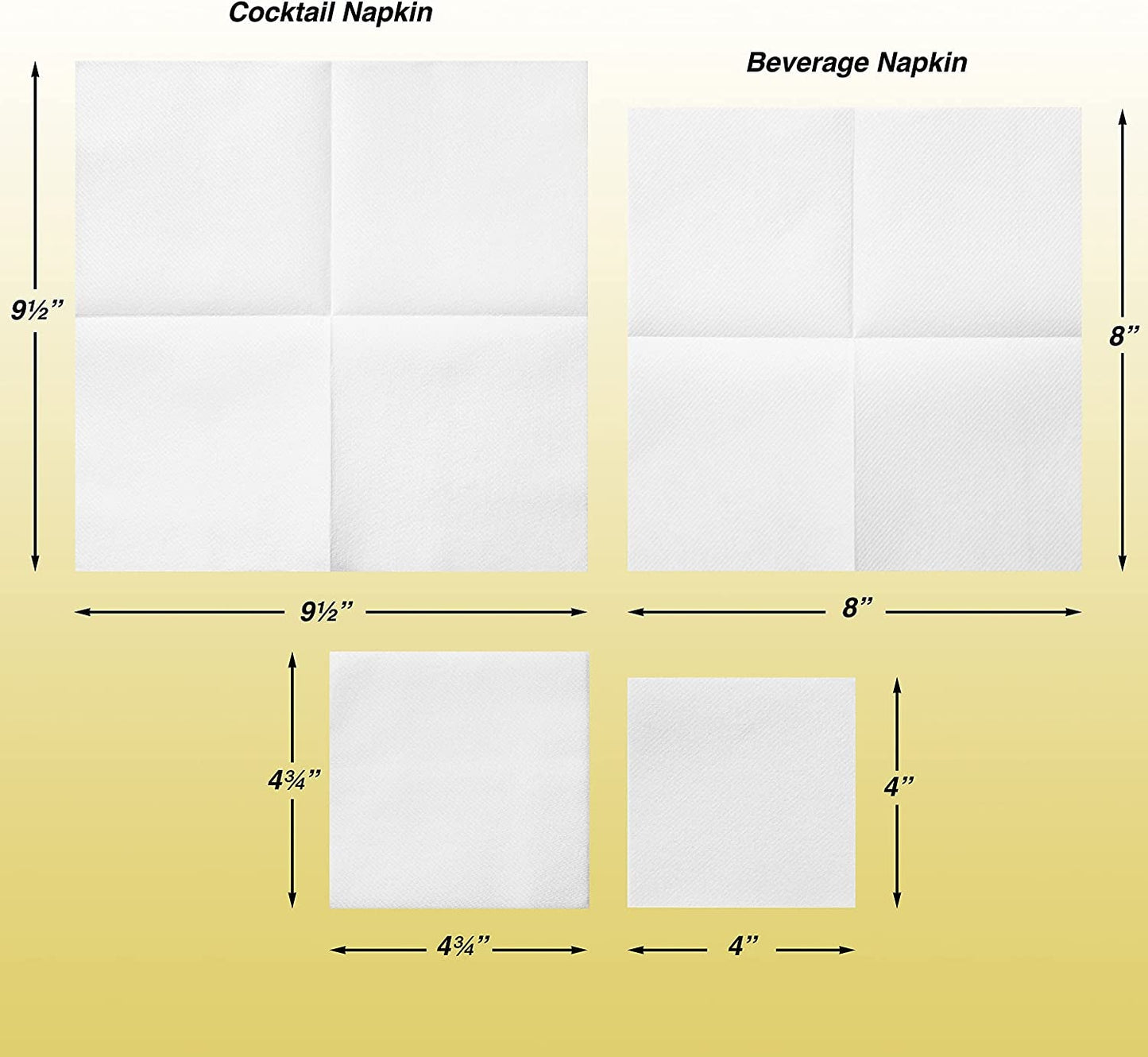 Eco-Friendly Linen-Feel Cocktail Napkins – Premium Disposable Beverage Napkins, Reusable & Biodegradable (4.75"x4.75" Folded, 50-Pack)