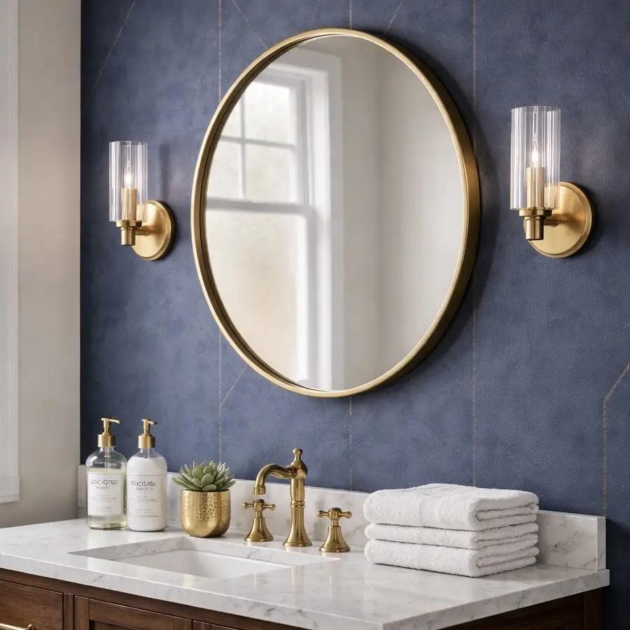 Jardin Single Wall Sconce Ribbed Glass Brass