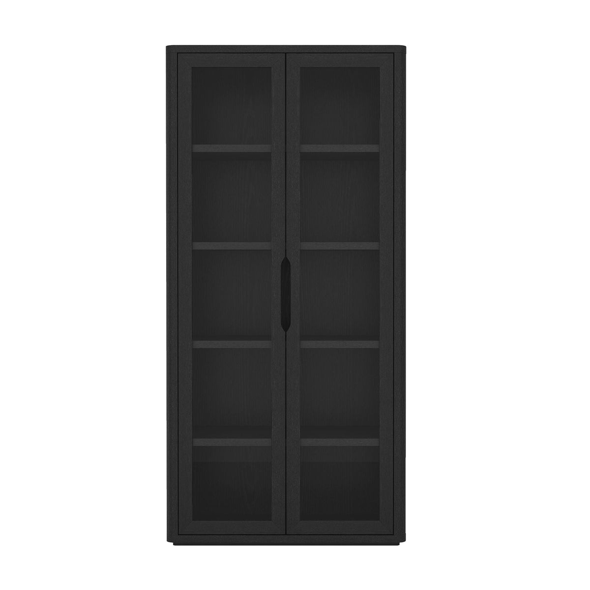 Bookcase cabinet with glass doors and adjustable shelves in black by HouseOfZazla on Tampa Home & Garden Store