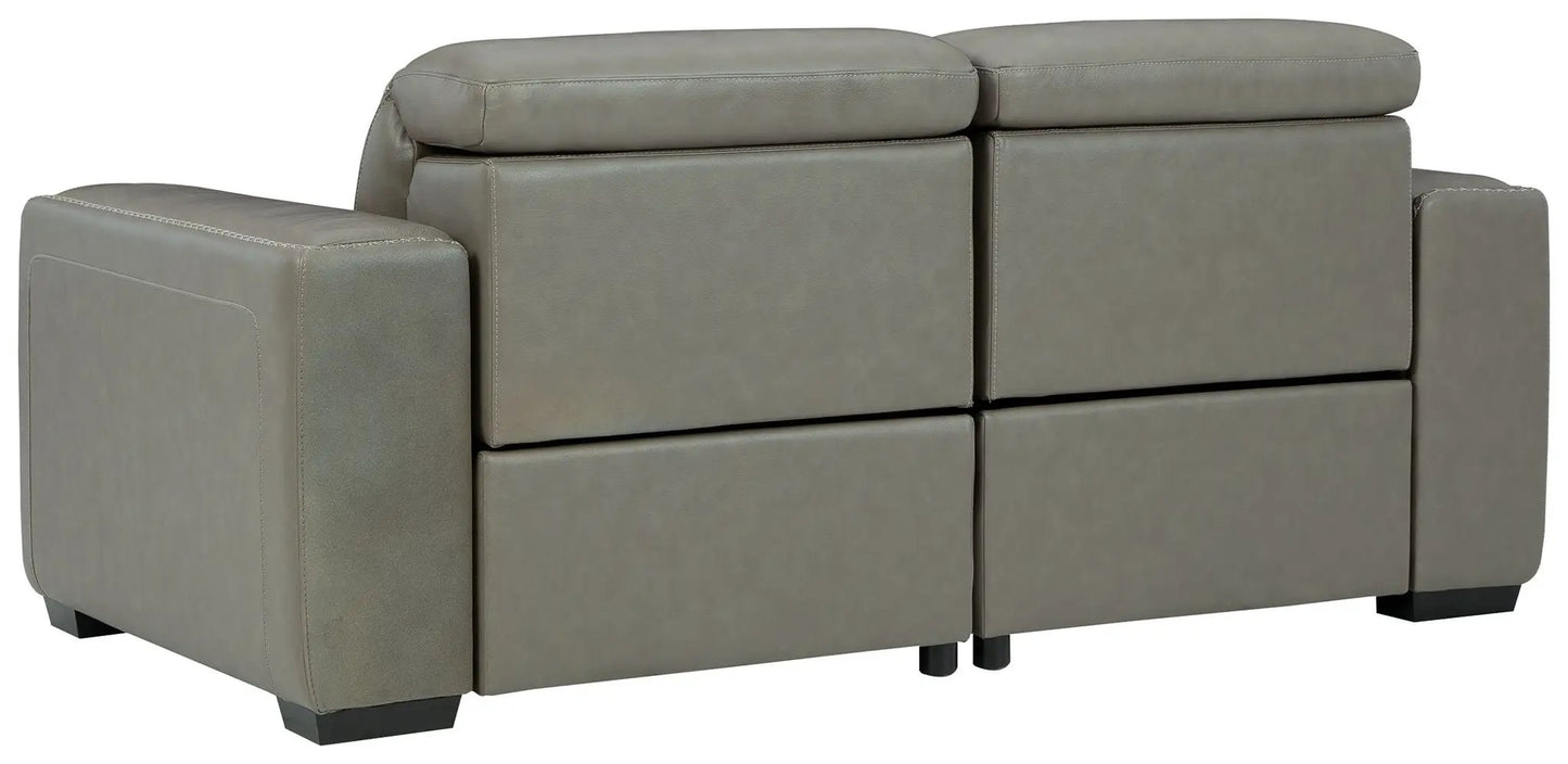 Correze power reclining sectional gray leather by Unique Piece Furniture modular design on Tampa Home & Garden Store