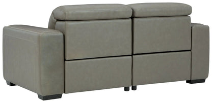 Correze power reclining sectional gray leather by Unique Piece Furniture modular design on Tampa Home & Garden Store