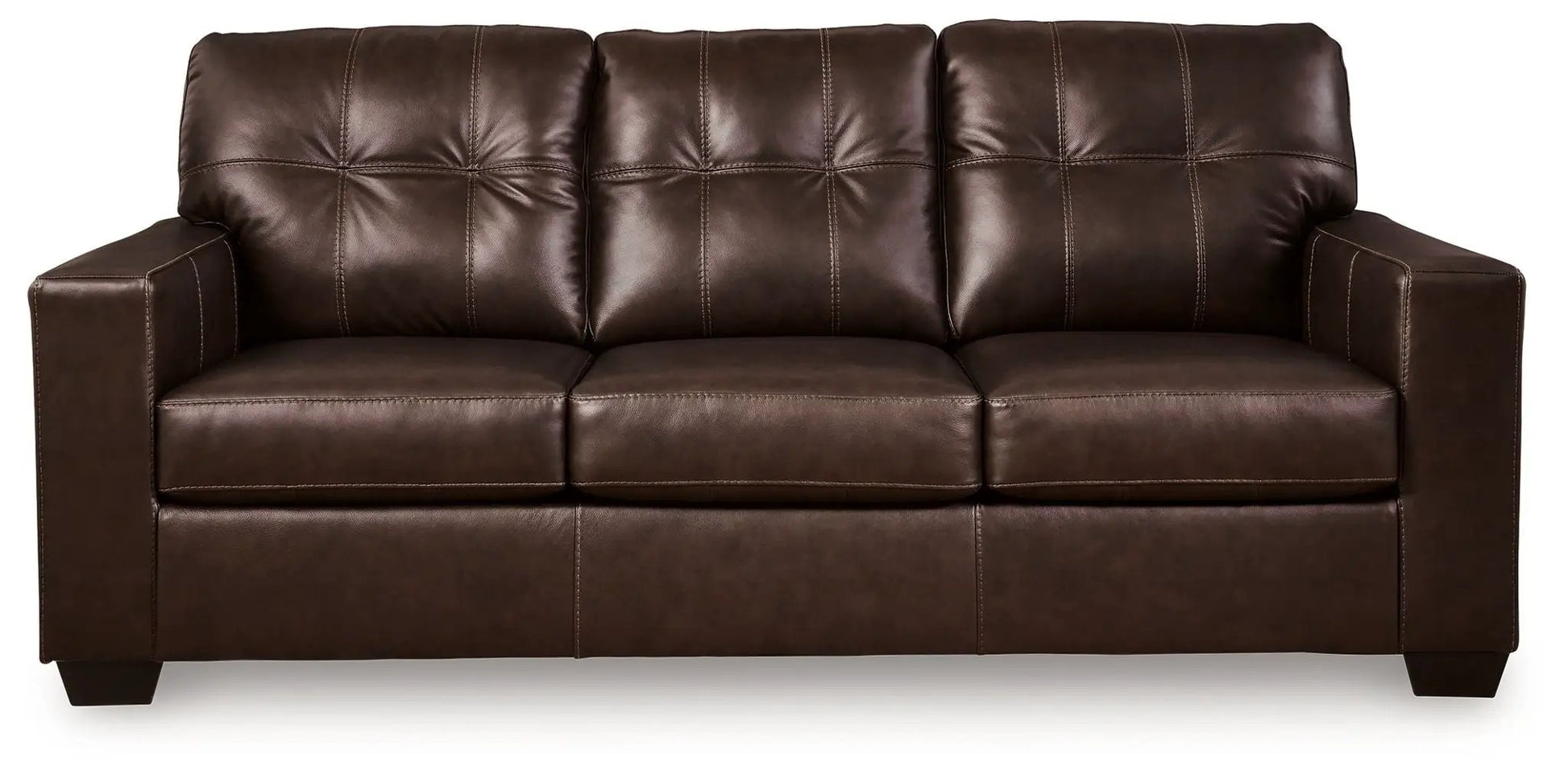Santorine Sofa Sleeper brown leather three seat with stitching Unique Piece Furniture on Tampa Home & Garden Store