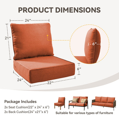 Thick Waterproof Outdoor Chair Cushion Set