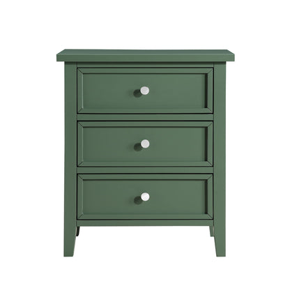 3 Drawer Nightstand with Metal Glides dark green finish by HouseOfZazla on Tampa Home & Garden Store