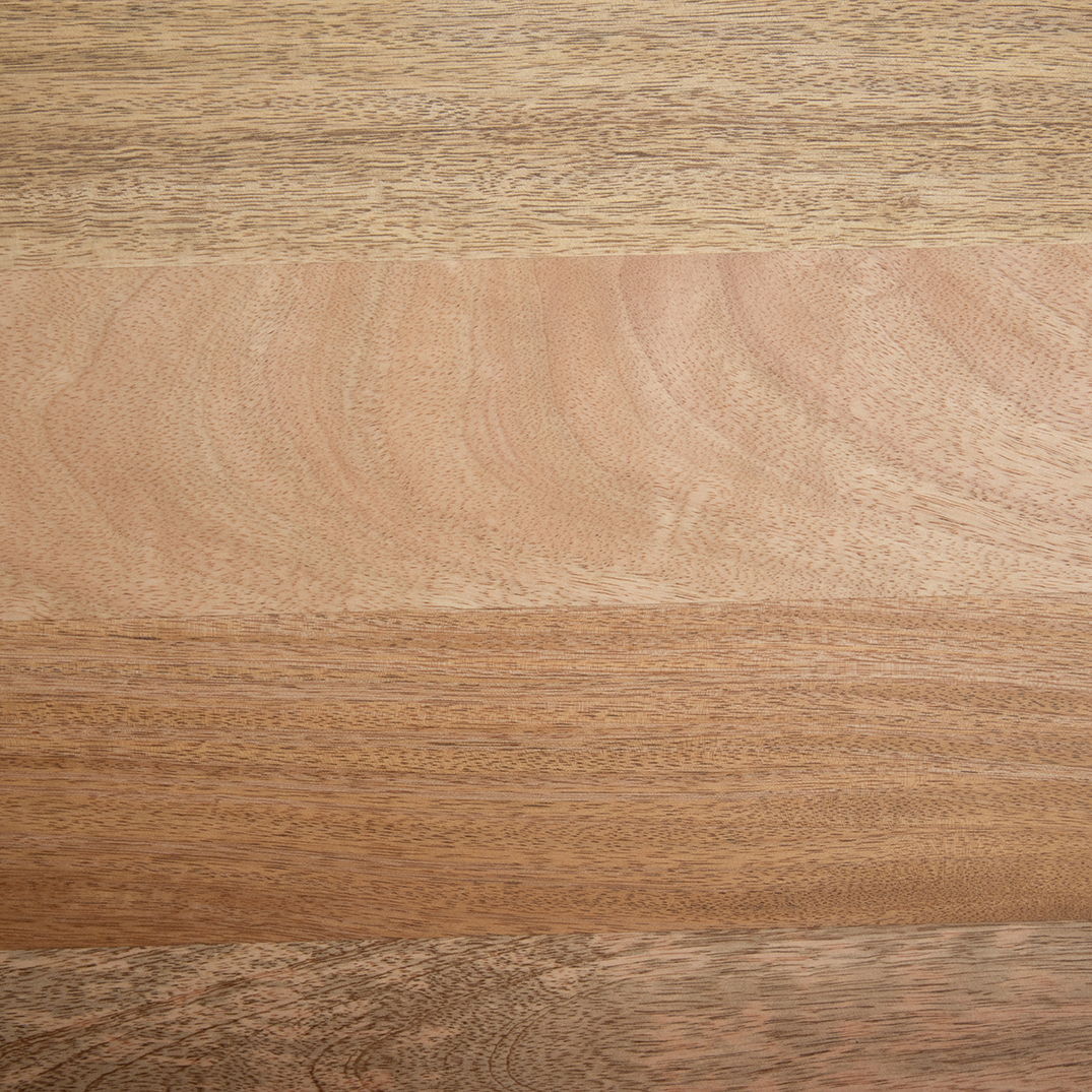 Square Mango Wood Dining Table top with warm grain and plank seams on Tampa Home & Garden Store
