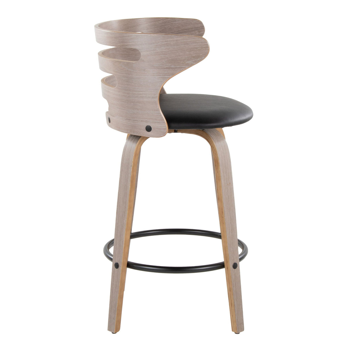 Barstool mid-century modern fixed-height swivel with black cushion by HouseOfZazla on Tampa Home & Garden Store