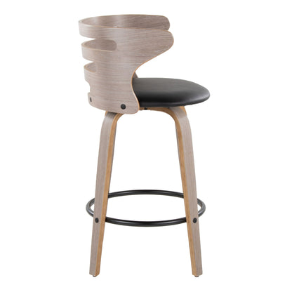 Barstool mid-century modern fixed-height swivel with black cushion by HouseOfZazla on Tampa Home & Garden Store