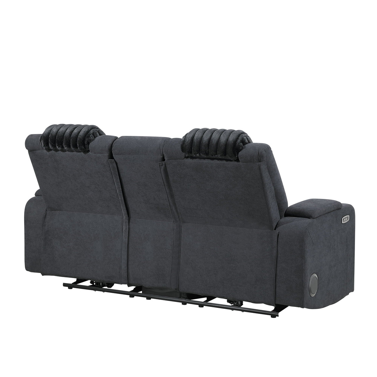 Power reclining loveseat with Bluetooth and sound in dark gray fabric by HouseOfZazla, reclining chaise longue on Tampa Home & Garden Store