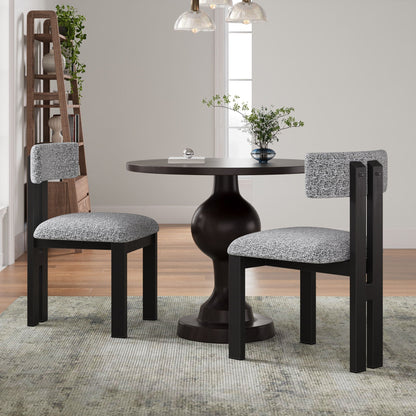 Modern upholstered armless dining chairs with metal legs set of 4 in gray speckled fabric on Tampa Home & Garden Store