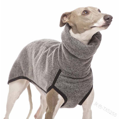 Dog coat grey fleece high-collar warm Fashion Trend Big Dog Puppy Pet Clothes by Pet Zen on Tampa Home & Garden Store