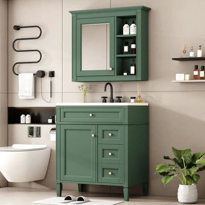 Bathroom Vanity with Top Sink and Mirror Cabinet