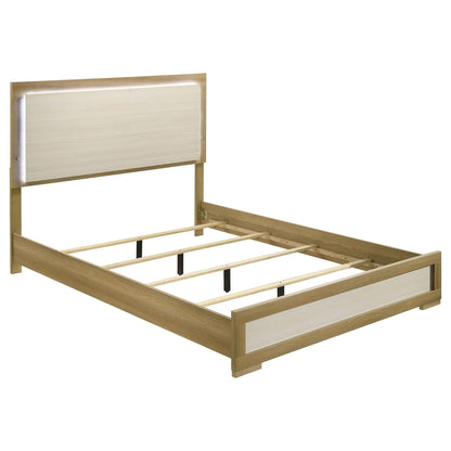 Lincoln LED panel bed with touch light headboard in light oak by HouseOfZazla on Tampa Home & Garden Store