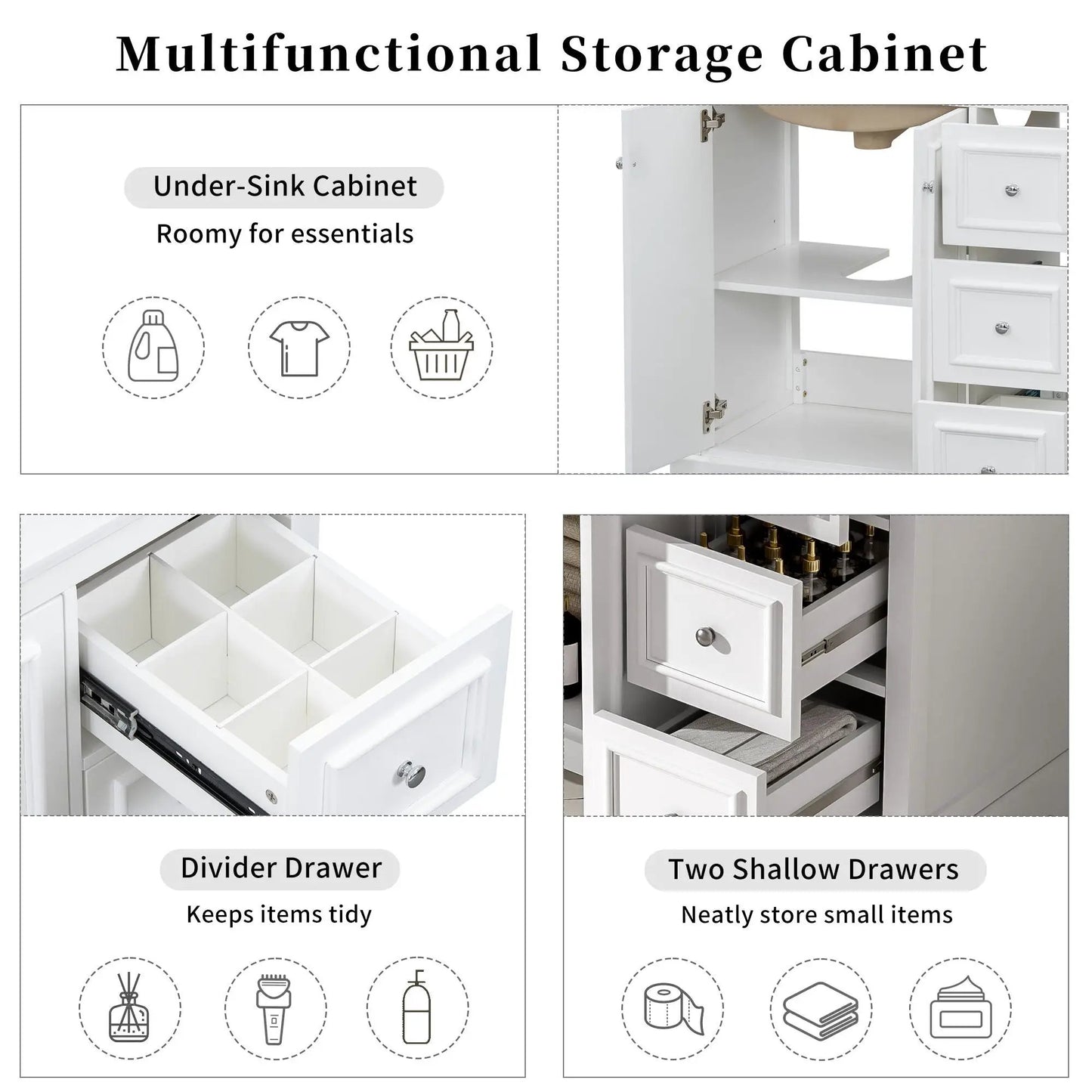 Bathroom Vanity with Sink and Soft-Close Doors