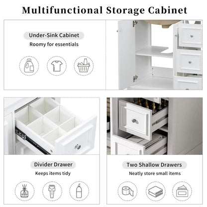 Bathroom Vanity with Sink and Soft-Close Doors