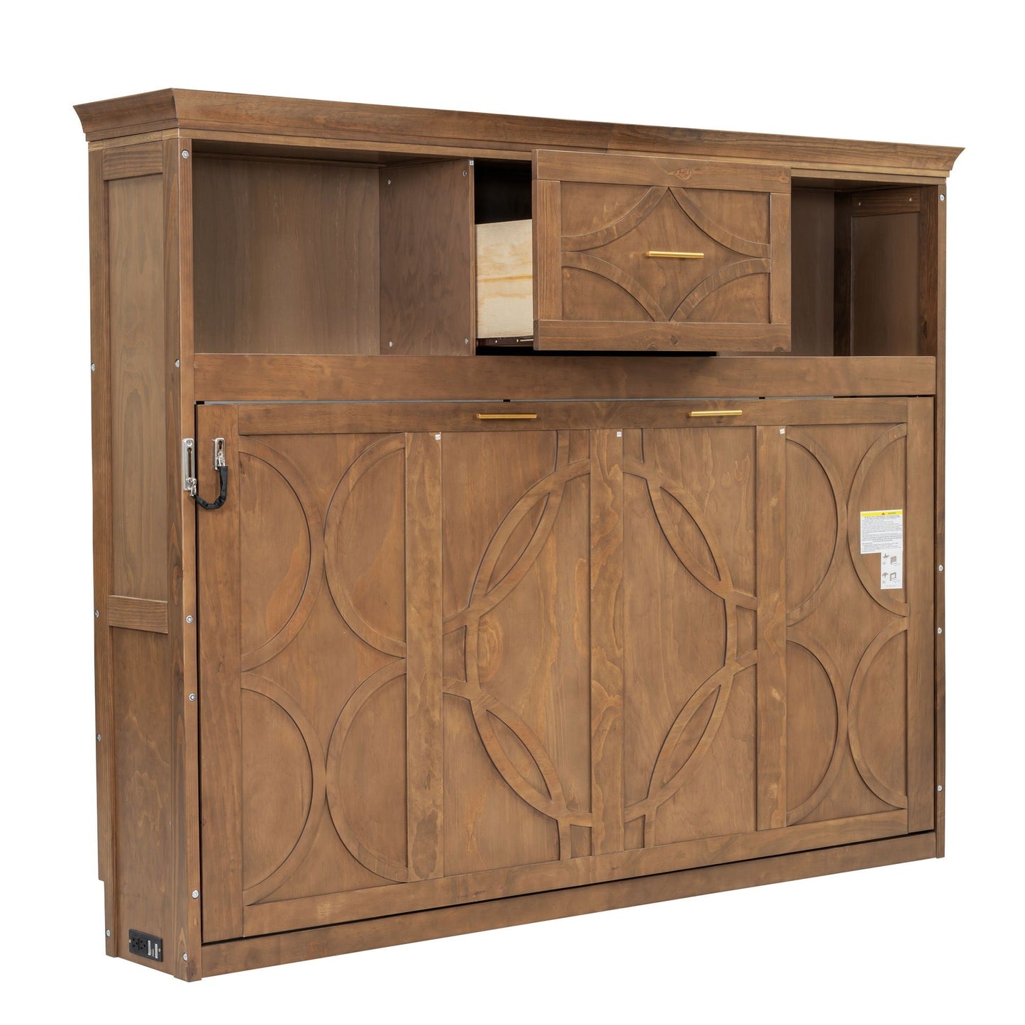 Twin Murphy Bed and Drawer with Charging Station