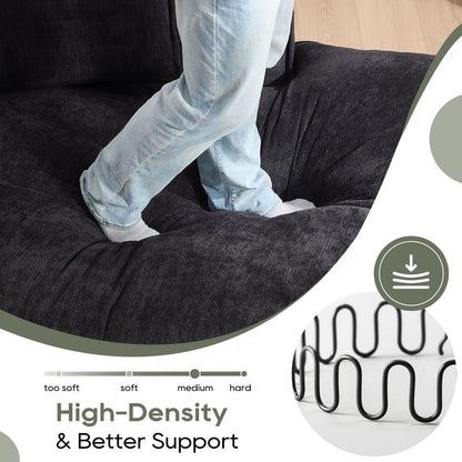 Modular sectional sofa with deep seats and right-facing chaise in dark gray fabric on Tampa Home & Garden Store
