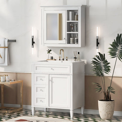 Bathroom vanity with medicine cabinet and storage, white, HouseOfZazla on Tampa Home & Garden Store