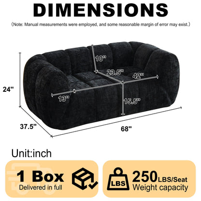 Rounded Cloud Sofa and Piano Key Backrest Design
