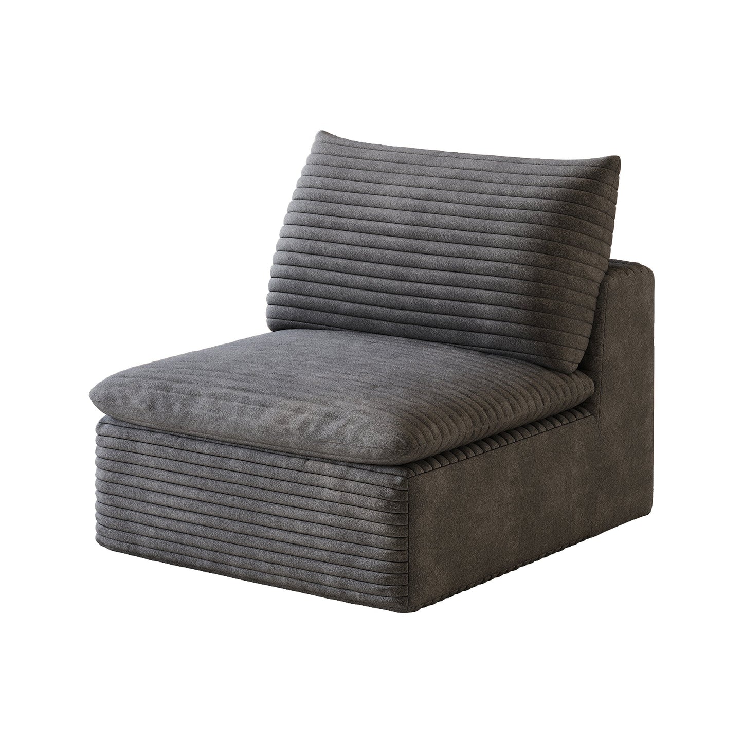 Modern And Modular Dark Fabric Middle Seat Sofa