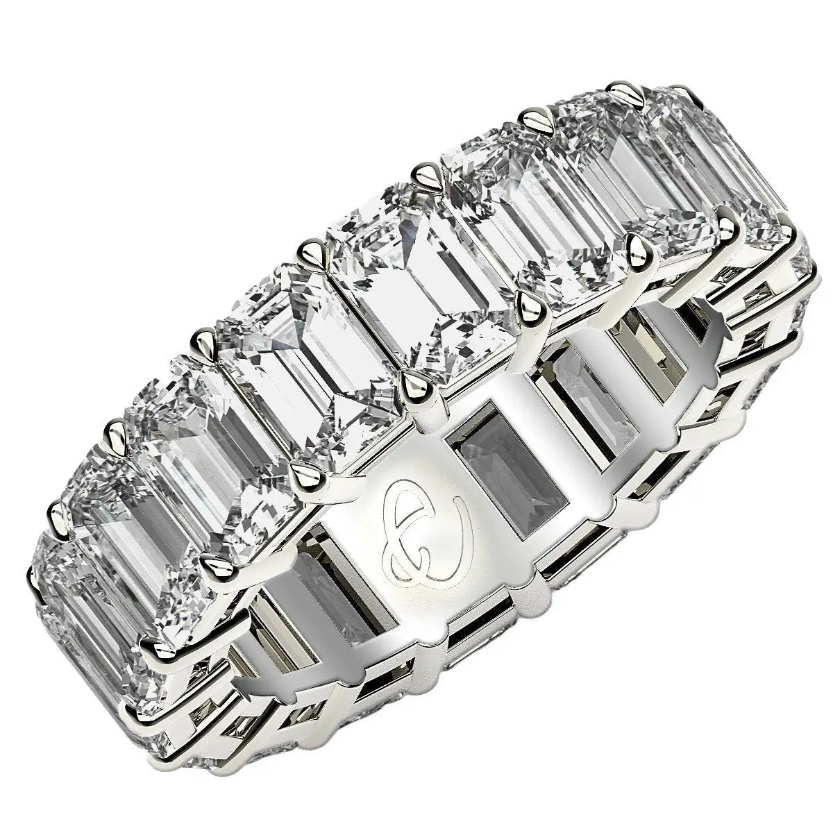 Emerald-cut lab grown diamond eternity ring in 14k white gold, 8 cttw FG/VS2, by Bids.com on Tampa Home & Garden Store