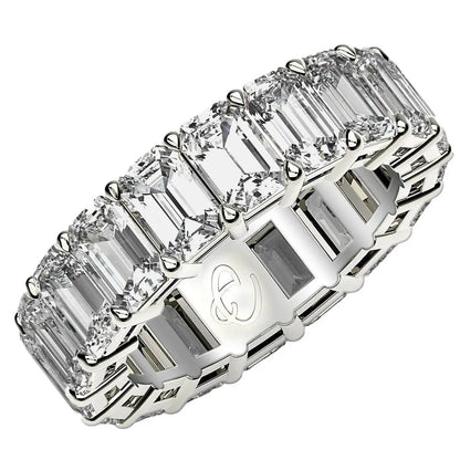 Emerald-cut lab grown diamond eternity ring in 14k white gold, 8 cttw FG/VS2, by Bids.com on Tampa Home & Garden Store