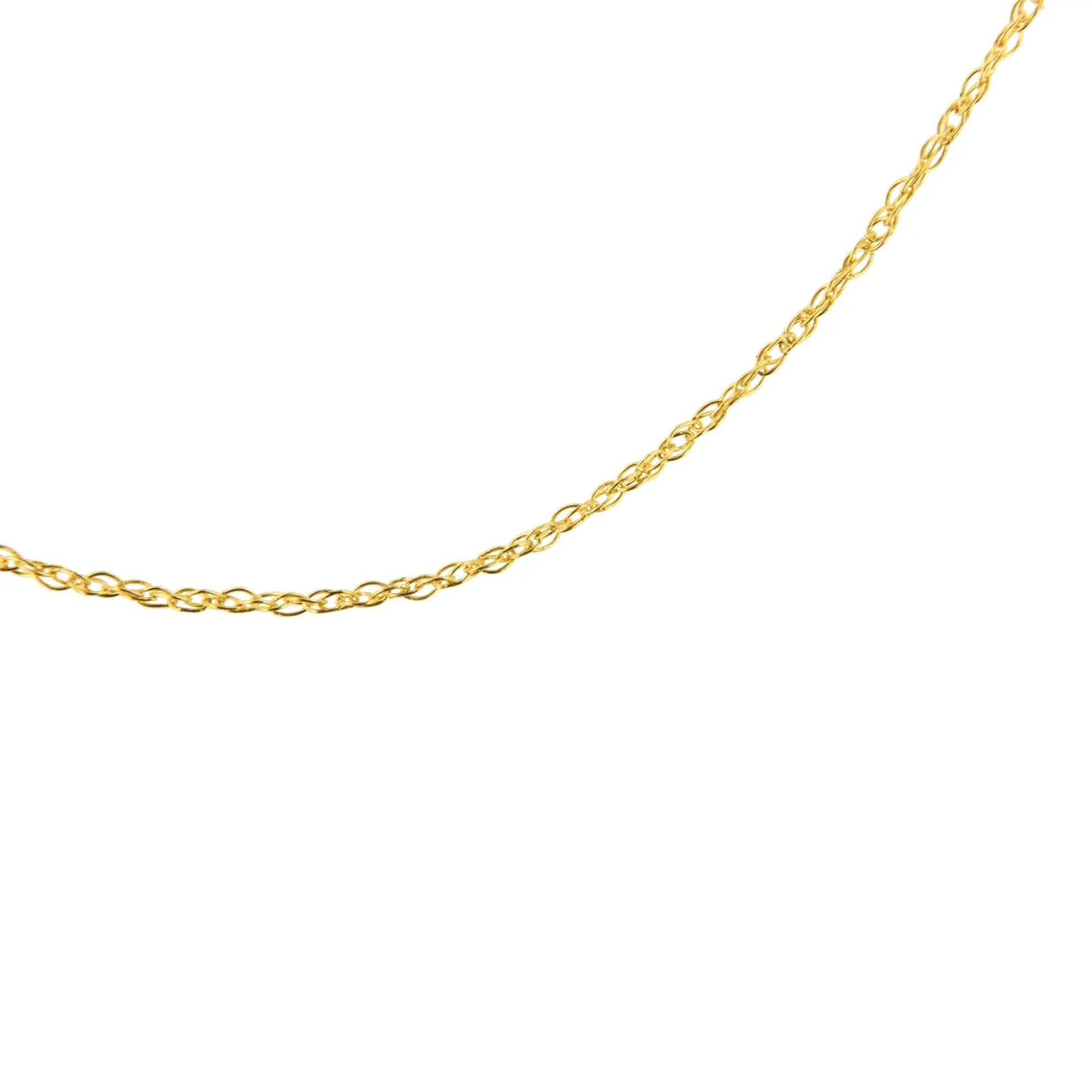 Solid 10K Yellow Gold 0.5mm Slim Rope Chain Necklace 18in Unisex on Tampa Home & Garden Store