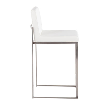 Contemporary high-back counter stool with padded backrest, metal frame HouseOfZazla on Tampa Home & Garden Store