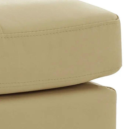Casual Ottoman for Stylish Spaces beige upholstered ottoman with visible top-edge stitching on Tampa Home & Garden Store