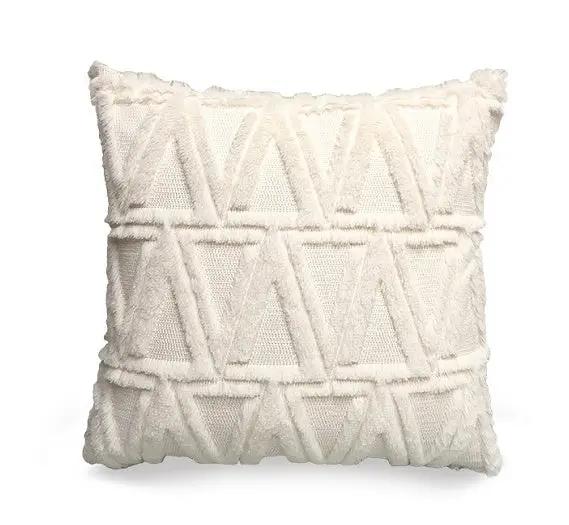 Plush Solid Color Sofa Pillowcase for Living Room