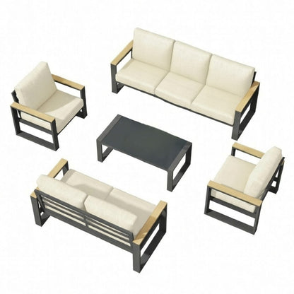 Modern Outdoor Sofa Set with the Coffee Table