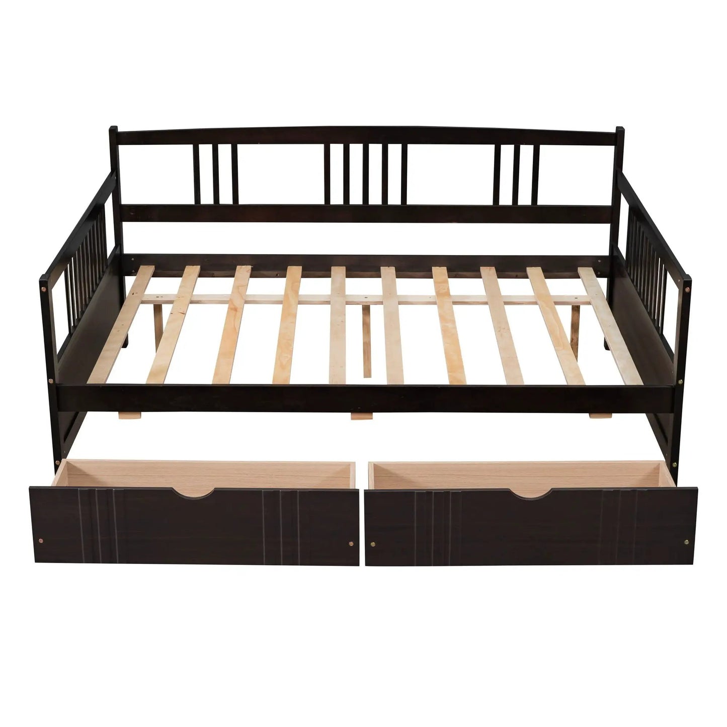 Dark finish daybed frame with two storage drawers and slats on Tampa Home & Garden Store