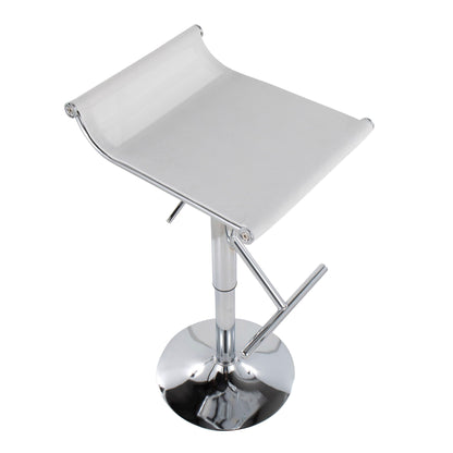 White adjustable bar stool with swivel, chrome base and footrest by HouseOfZazla on Tampa Home & Garden Store