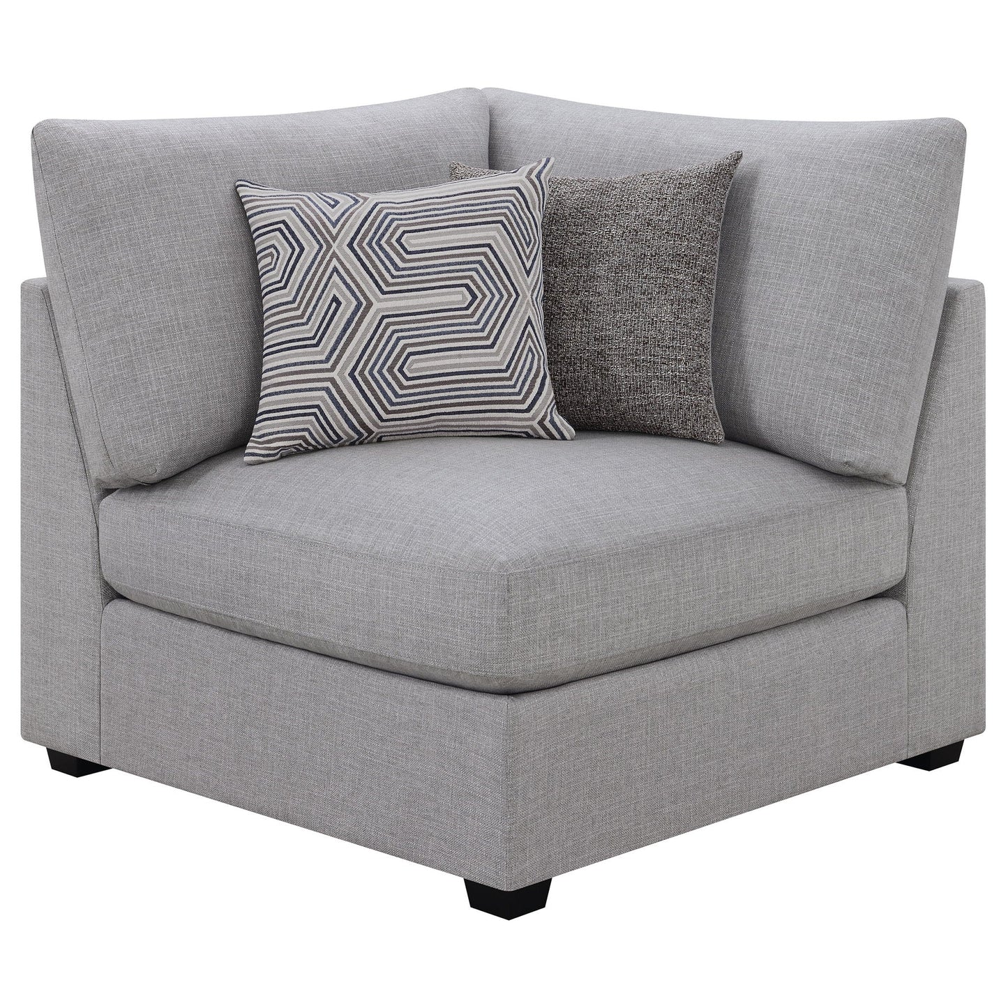 Lafayette 2-piece modular sectional sofa in light gray fabric with two pillows HouseOfZazla on Tampa Home & Garden Store