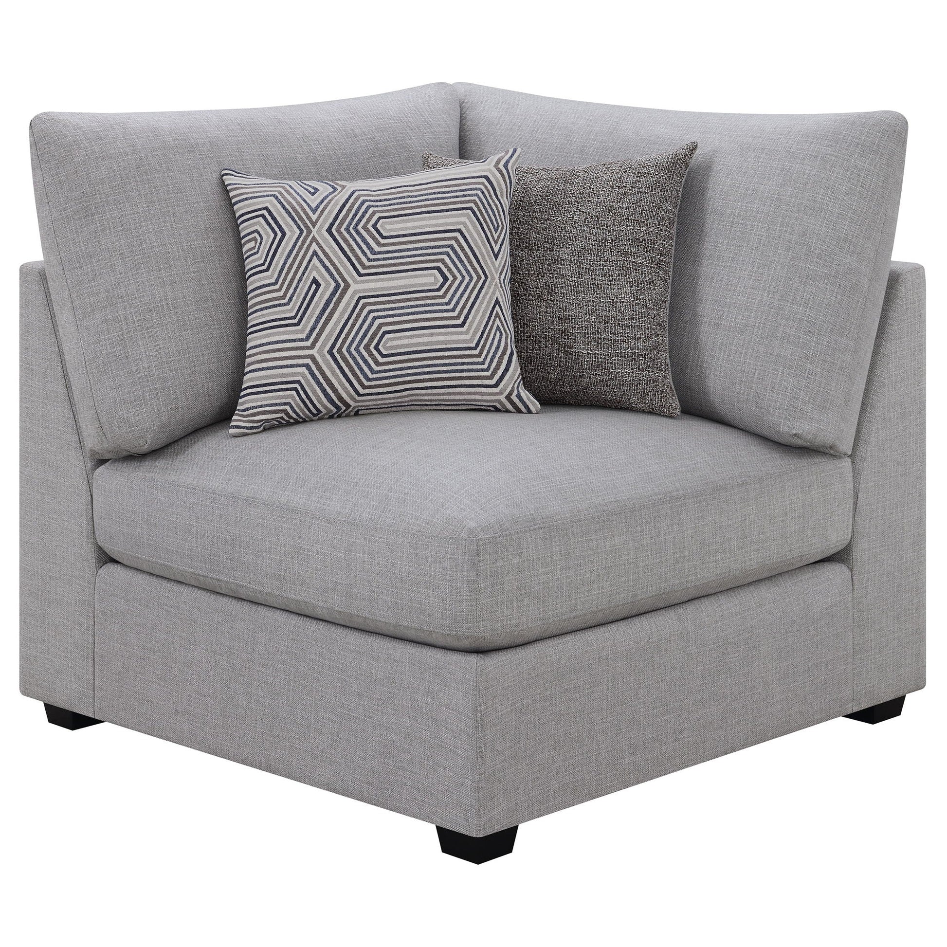 Lafayette 2-piece modular sectional sofa in light gray fabric with two pillows HouseOfZazla on Tampa Home & Garden Store