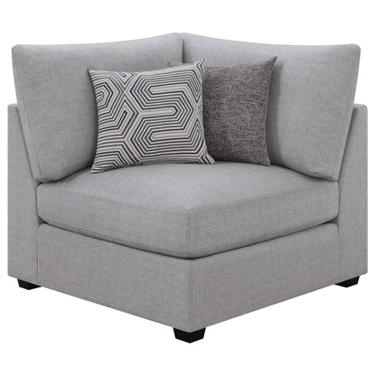 Lafayette 2-piece modular sectional sofa in light gray fabric with two pillows HouseOfZazla on Tampa Home & Garden Store