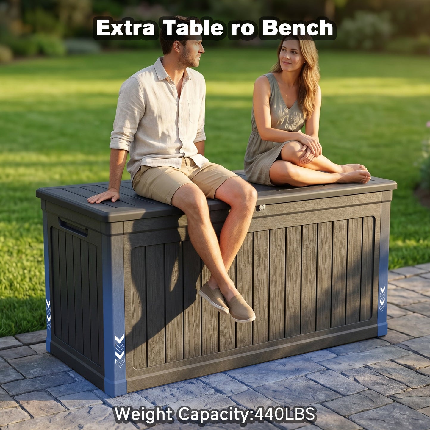 260 Gallon Outdoor Storage Deck Box With Lid And Lock