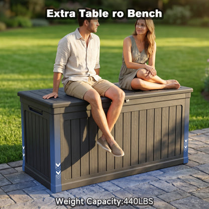 260 Gallon Outdoor Storage Deck Box With Lid And Lock
