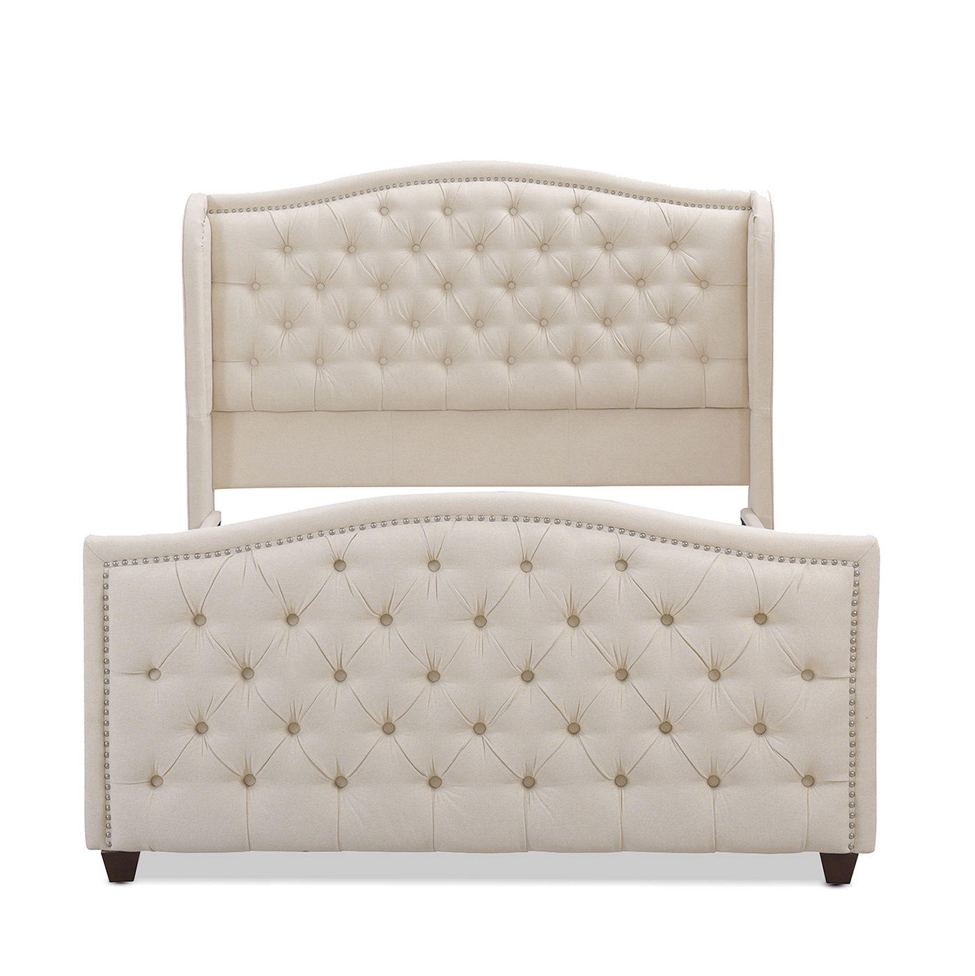 Solid Upholstered Bed Frame and Headboard Set